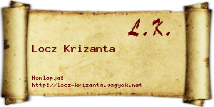 Locz Krizanta névjegykártya