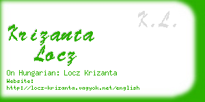 krizanta locz business card